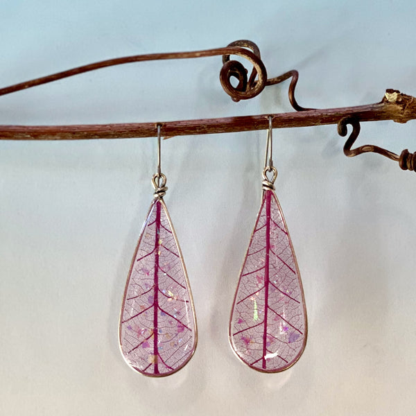 Drop Shaped Leaf Earrings