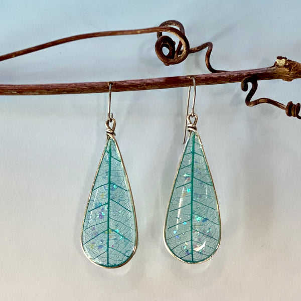 Drop Shaped Leaf Earrings
