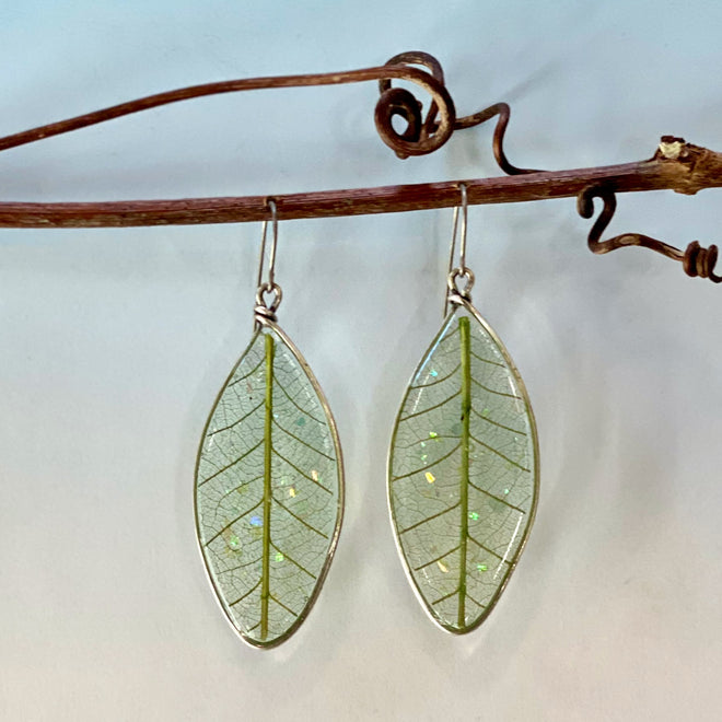 Resin Leaf Earrings
