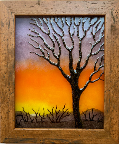 Framed Sunset Tree