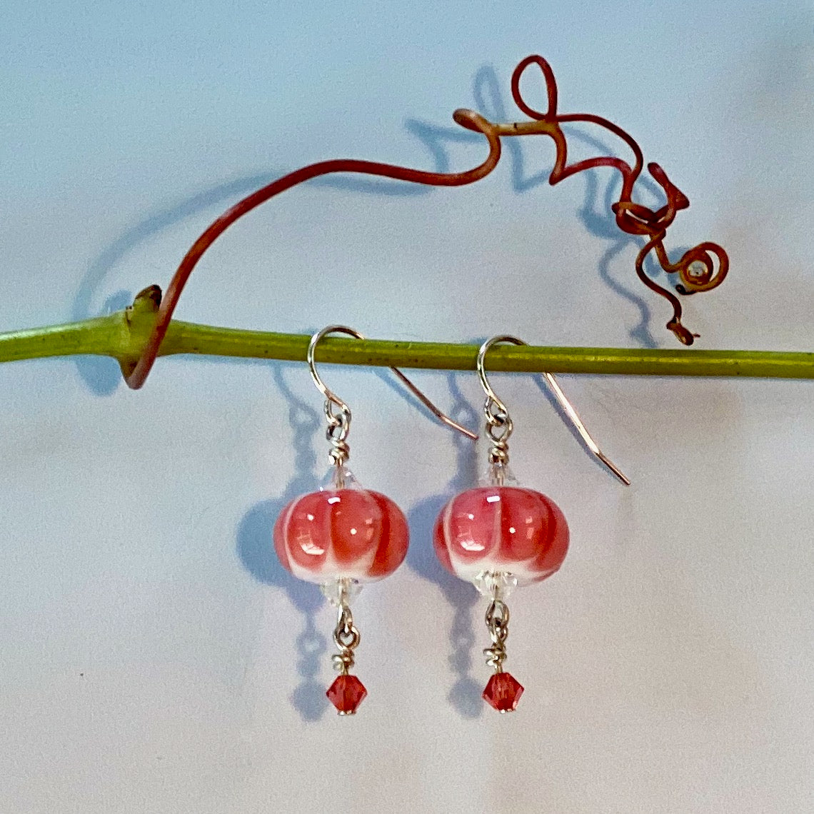 coral melon, bead over crystal style