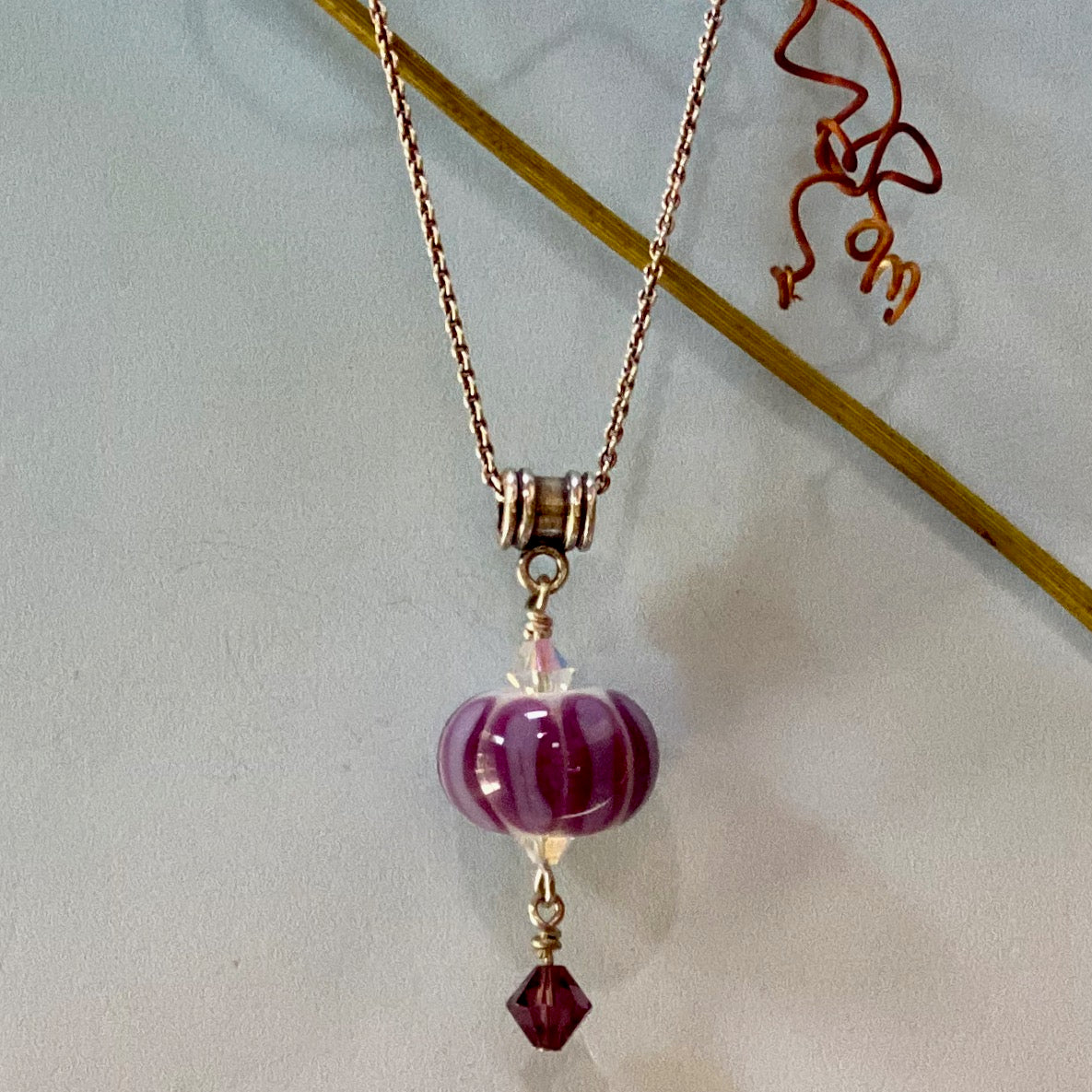 violet melon, bead over crystal style